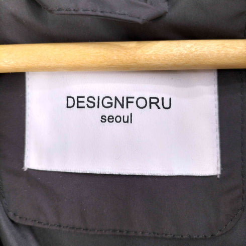 DESIGNFORU seoul ニットフード キルティングコート レディース