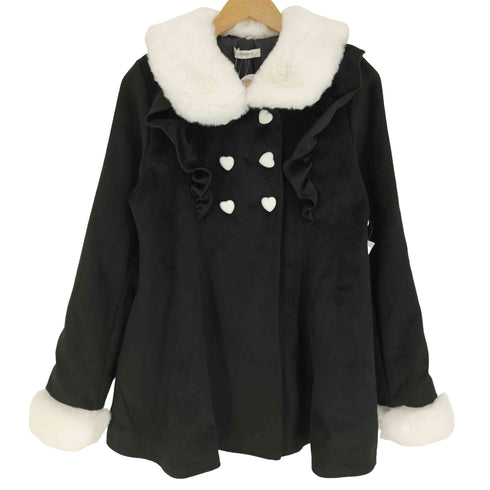 しまむら モエニャ ハートボタンフリルコート レディース JPN:L