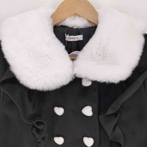 しまむら モエニャ ハートボタンフリルコート レディース JPN:L