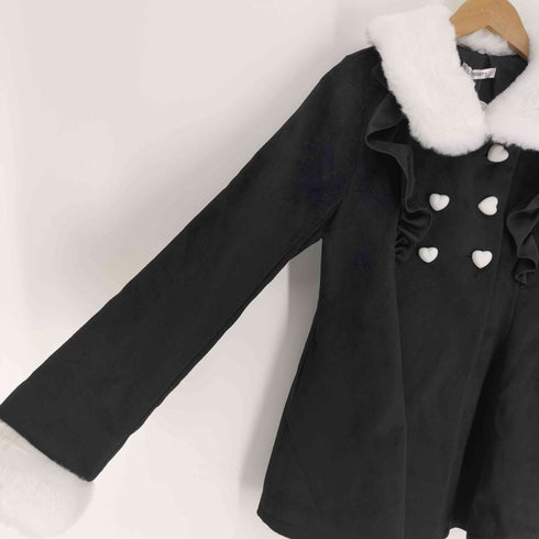 しまむら モエニャ ハートボタンフリルコート レディース JPN:L