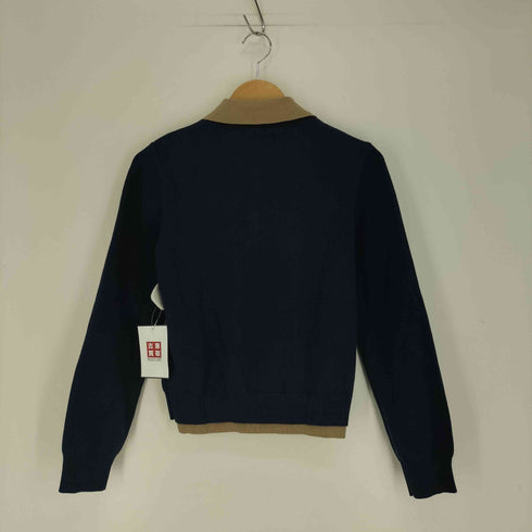 ザラ ZARA コントラストダブルレイヤーポロニットカーディガン レディース import:S