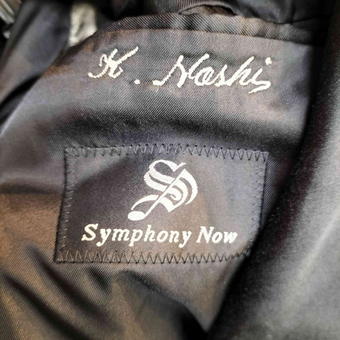 SYMPHONY NOW サテン切替 ストライプ ウール テーラードジャケット ウールスラックス セットアップ メンズ M