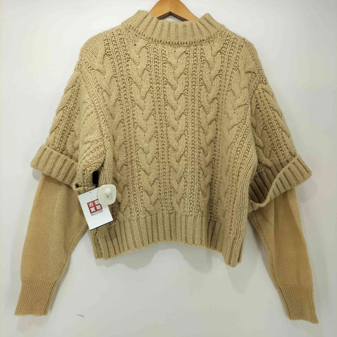 ウィルフリー willfully layered cable mock neck knit レイヤード ケーブル モックネック ニット レディース FREE