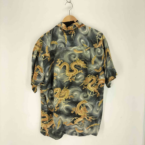 Pineapple Juice USA ハワイ製 龍 総柄アロハシャツ メンズ JPN:L