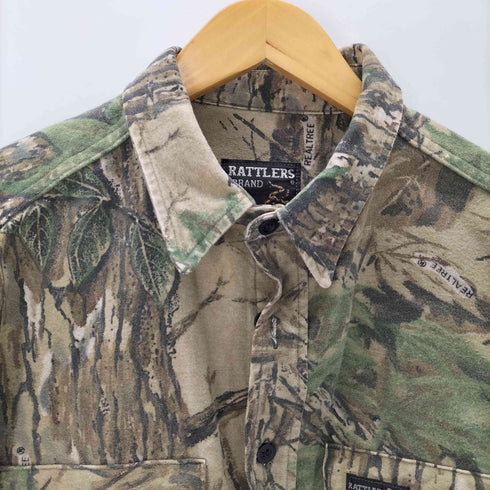 80-90S RATTLERS BRAND USA製 リアルツリーカモ 迷彩柄 シャモア L/S シャツ メンズ