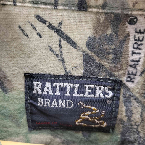 80-90S RATTLERS BRAND USA製 リアルツリーカモ 迷彩柄 シャモア L/S シャツ メンズ