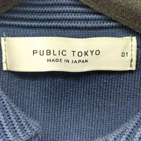 パブリックトウキョウ PUBLIC TOKYO 22SS プリーツ ニット ジップ シャツ メンズ JPN:1
