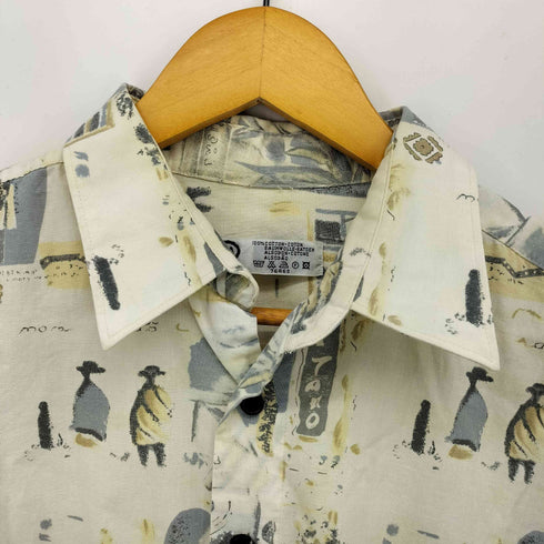 80-90S C&A 総柄 コットン S/S シャツ メンズ import:L