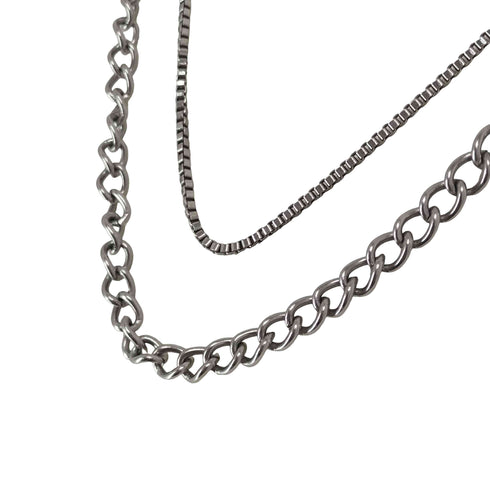 2連デザインネックレス メンズ