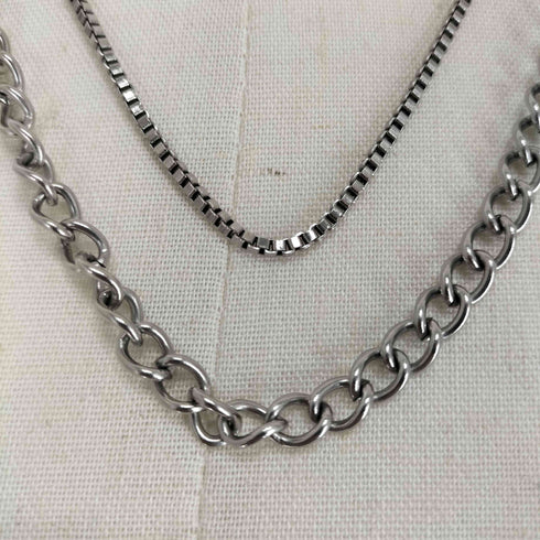 2連デザインネックレス メンズ