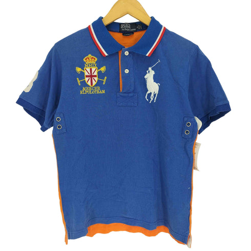 ポロバイラルフローレン Polo by RALPH LAUREN 90S CUSTOM FIT ビックポニー刺繍 国旗エンブレム ナンバー3 バック刺繍 S/S ポロシャツ メンズ import:S
