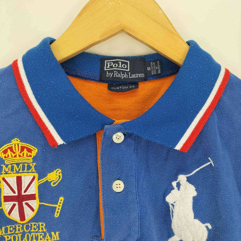 ポロバイラルフローレン Polo by RALPH LAUREN 90S CUSTOM FIT ビックポニー刺繍 国旗エンブレム ナンバー3 バック刺繍 S/S ポロシャツ メンズ import:S