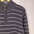 バーニーズニューヨーク BARNEYS NEWYORK イタリア製 アクリル メリノウール ボーダー ハーフジップ ニット メンズ import:L