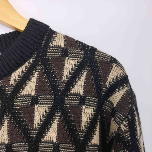アデイインザライフユナイテッドアローズ A day in the life UNITED ARROWS 25AW アブストラクト パターン ニット メンズ JPN:M