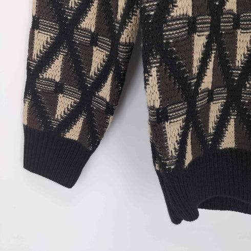 アデイインザライフユナイテッドアローズ A day in the life UNITED ARROWS 25AW アブストラクト パターン ニット メンズ JPN:M
