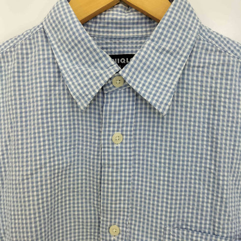 ユニクロ UNIQLO OLD シアサッカー半袖 チェック シャツ ボックス メンズ JPN:L