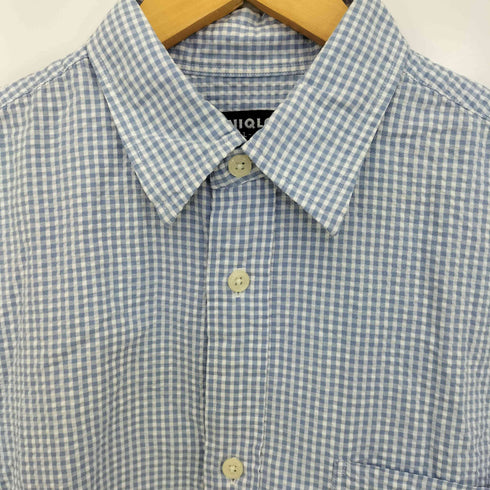 ユニクロ UNIQLO OLD シアサッカー半袖 チェック シャツ ボックス メンズ JPN:L