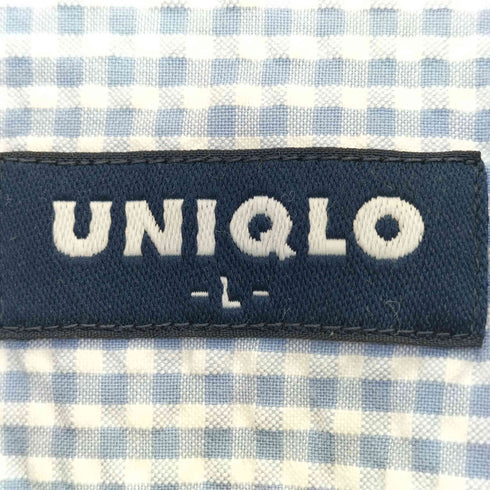 ユニクロ UNIQLO OLD シアサッカー半袖 チェック シャツ ボックス メンズ JPN:L
