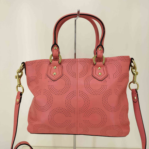 コーチ COACH オプアート パンチングレザー 2way ショルダーバッグ レディース