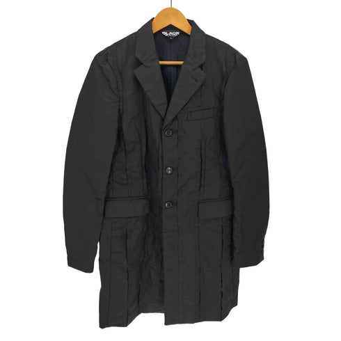 ブラックコムデギャルソン BLACK COMME des GARCONS 19SS ナイロン 縮絨 インサイドアウト 3B ロング テーラード ジャケット AD2018 メンズ JPN:L