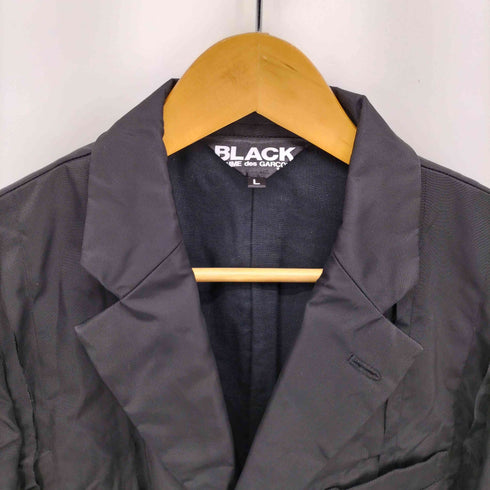 ブラックコムデギャルソン BLACK COMME des GARCONS 19SS ナイロン 縮絨 インサイドアウト 3B ロング テーラード ジャケット AD2018 メンズ JPN:L