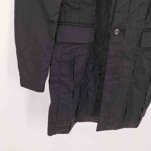 ブラックコムデギャルソン BLACK COMME des GARCONS 19SS ナイロン 縮絨 インサイドアウト 3B ロング テーラード ジャケット AD2018 メンズ JPN:L