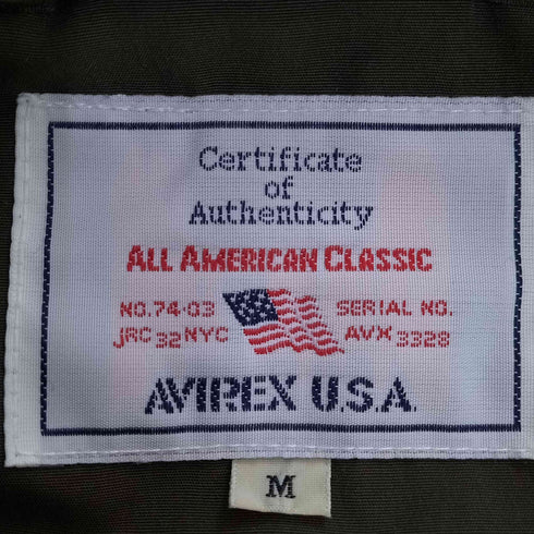 アヴィレックス AVIREX インサレーションジャケット メンズ import:M