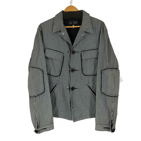 アルマーニジーンズ ARMANI JEANS 00S ヒッコリーストライプ カバーオール メンズ JPN:50
