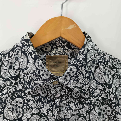 0039 ITALY ブルガリア製 総柄 ペイズリー柄 L/S レギュラーカラー シャツ メンズ