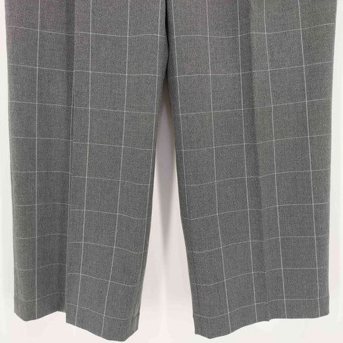 ユニクロ UNIQLO タックワイドパンツ(チェック・丈標準68~70cm) レディース JPN:L