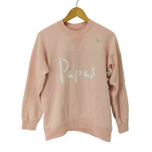 パパス papas ロゴプリント 両面Vガゼット ラグランスリーブ スウェット トレーナー メンズ JPN:48