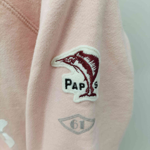 パパス papas ロゴプリント 両面Vガゼット ラグランスリーブ スウェット トレーナー メンズ JPN:48