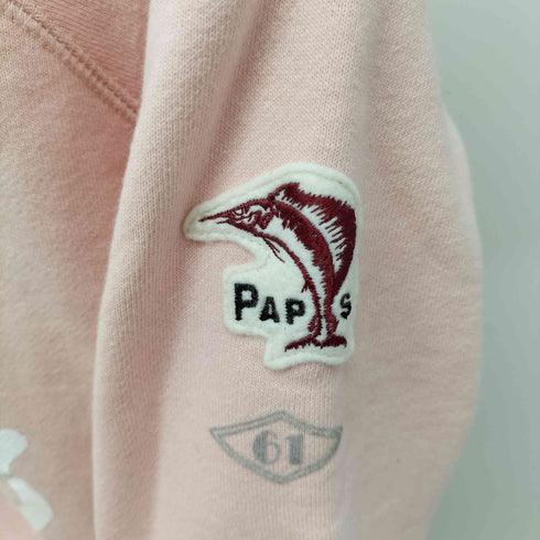 パパス papas ロゴプリント 両面Vガゼット ラグランスリーブ スウェット トレーナー メンズ JPN:48