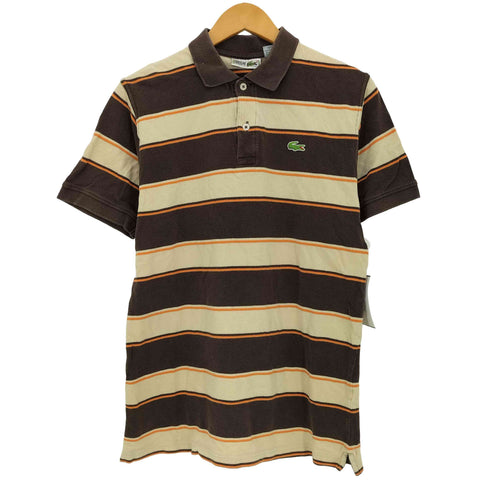 シュミーズラコステ CHEMISE LACOSTE ロゴ刺繍 マルチボーダー 鹿の子ポロシャツ メンズ import:L
