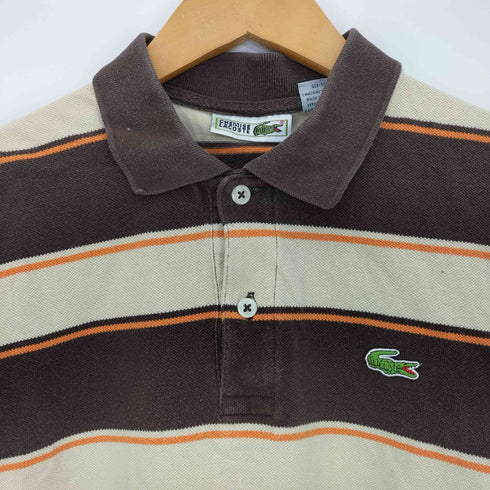 シュミーズラコステ CHEMISE LACOSTE ロゴ刺繍 マルチボーダー 鹿の子ポロシャツ メンズ import:L
