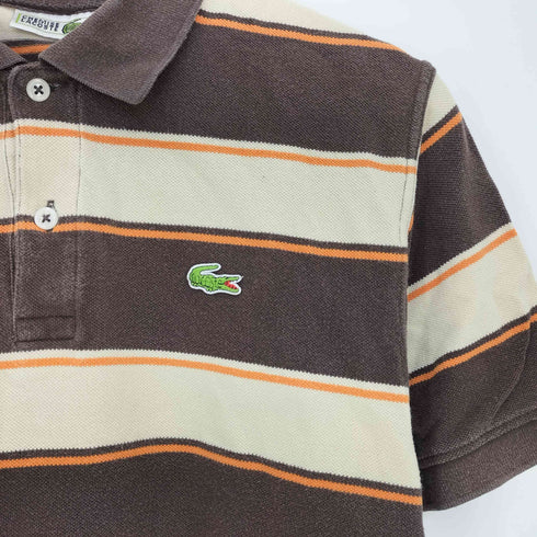 シュミーズラコステ CHEMISE LACOSTE ロゴ刺繍 マルチボーダー 鹿の子ポロシャツ メンズ import:L