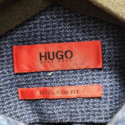 ボスヒューゴボス BOSS HUGO BOSS EXTRA SLIM FIT エクストラスリムフィット レギュラーカラー コットンシャツ メンズ import:XL