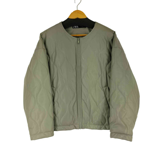 ザラ ZARA キルティング フェイクレザー ジャケット レディース import:M