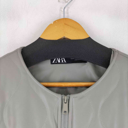ザラ ZARA キルティング フェイクレザー ジャケット レディース import:M
