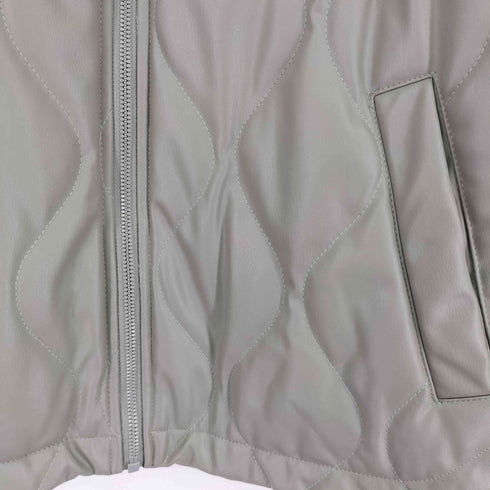 ザラ ZARA キルティング フェイクレザー ジャケット レディース import:M