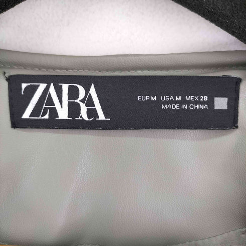 ザラ ZARA キルティング フェイクレザー ジャケット レディース import:M