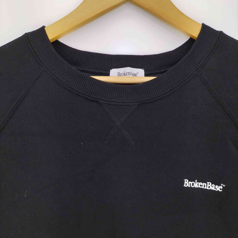 BrokenBase ロゴ刺繍 裏起毛 クルーネックスウェット メンズ JPN:M
