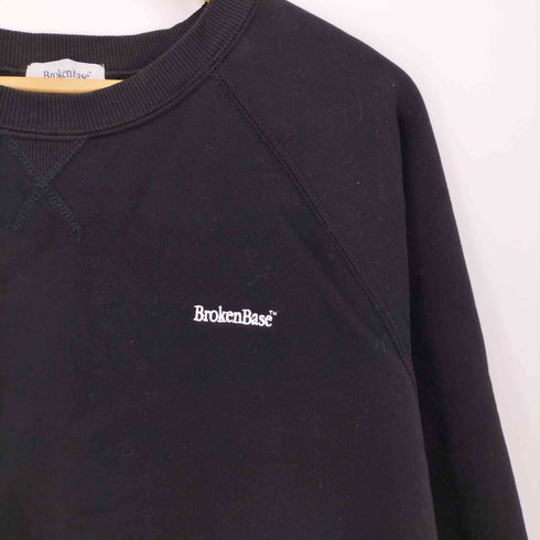 BrokenBase ロゴ刺繍 裏起毛 クルーネックスウェット メンズ JPN:M