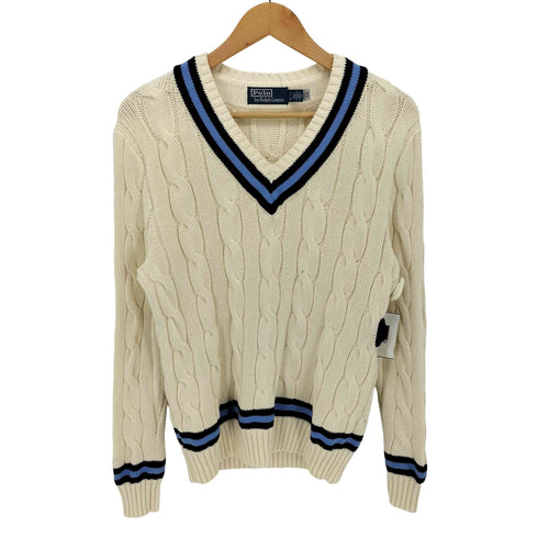 ポロバイラルフローレン Polo by RALPH LAUREN アイコニック クリケット セーター Vネック チルデン ケーブル ニット メンズ import:S