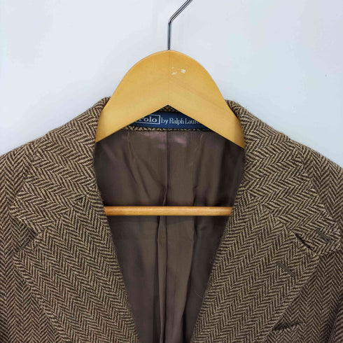 ポロバイラルフローレン Polo by RALPH LAUREN イタリア製 PURE WOOL ヘリンボーン ツイル 2B ウール ツイード テーラード ジャケット メンズ 40S