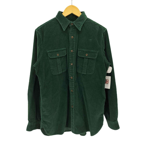 ポロバイラルフローレン Polo by RALPH LAUREN CLASSIC FIT マチ付き レザー パッチ 太畝 コーデュロイ L/S シャツ メンズ import:M