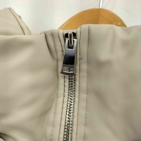ザラ ZARA FAUX LEATHER PUFFER JACKET フェイクレザー パファージャケット レディース XS