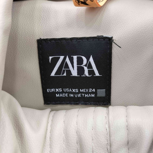 ザラ ZARA FAUX LEATHER PUFFER JACKET フェイクレザー パファージャケット レディース XS
