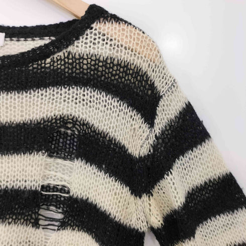 ラグアジェム LAGUA GEM 23ss DAMAGE BORDER KNIT ダメージ ボーダー ニット レディース FREE
