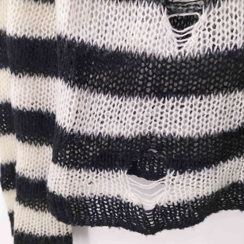 ラグアジェム LAGUA GEM 23ss DAMAGE BORDER KNIT ダメージ ボーダー ニット レディース FREE
